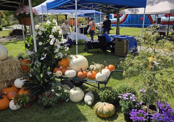 Fall display under the tents at Kent Community Day