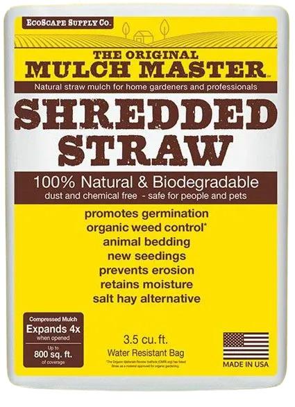 Mulch Master Shredded Straw, 3.5 cu ft