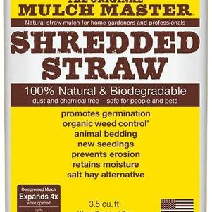 Mulch Master Shredded Straw, 3.5 cu ft